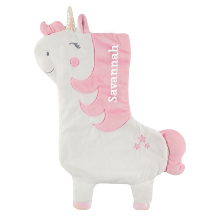 Personalised Embroidered Betty The Rainbow Unicorn Christmas Stocking product image