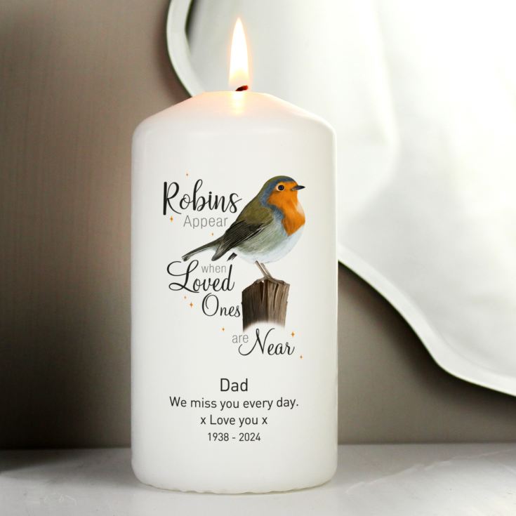 Personalised Robin Appear When Loved Ones Are Near Candle product image