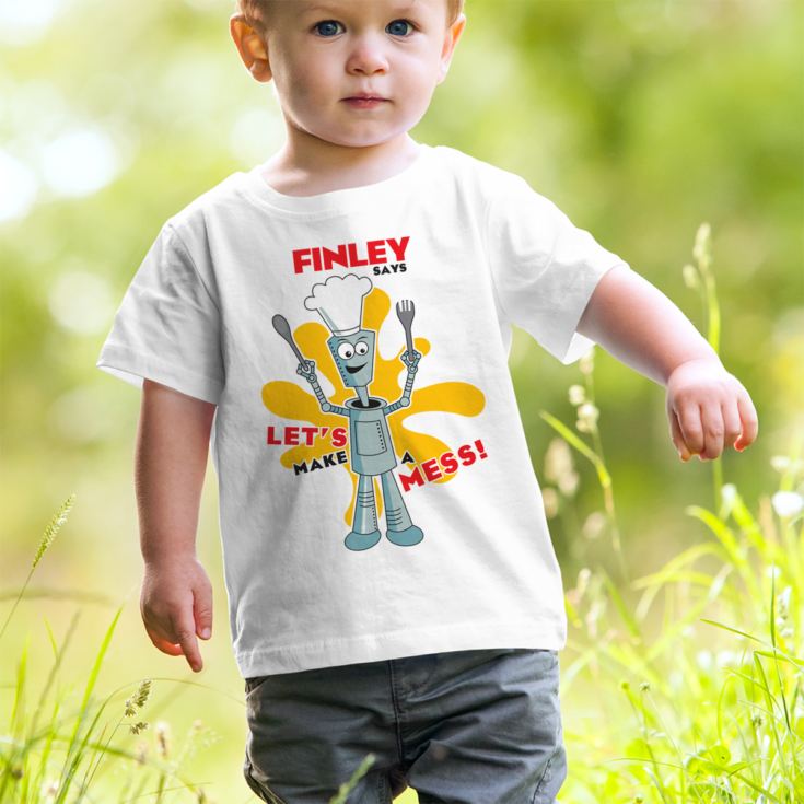 Personalised Robot Children's T-Shirt product image