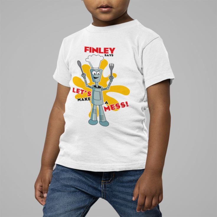 Personalised Robot Children's T-Shirt product image