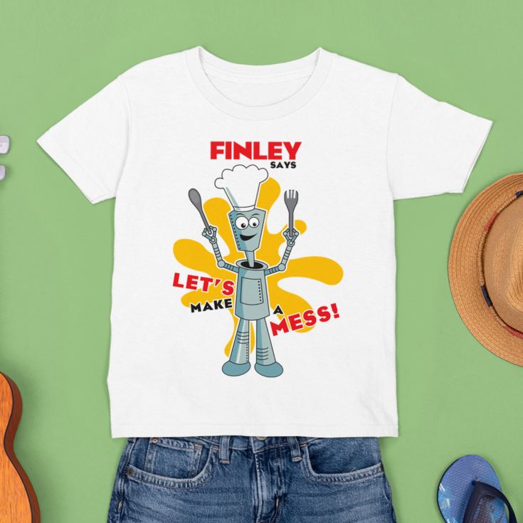 Personalised Robot Children's T-Shirt product image