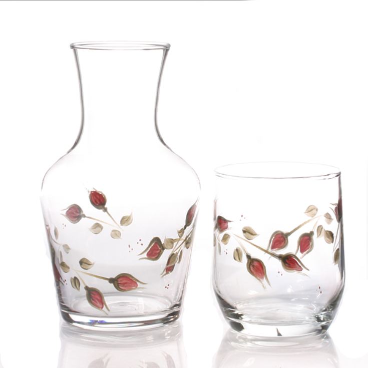 Hand Painted Carafe Set - Rosebud product image