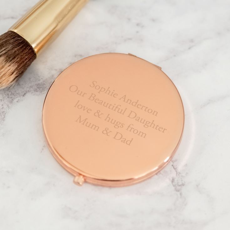 Personalised Rose Gold Compact Mirror product image