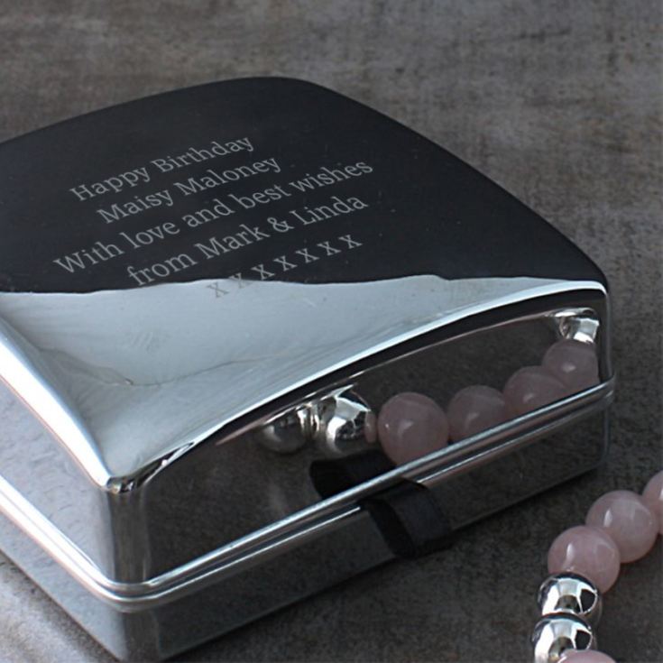 18th Birthday Rose Quartz Bracelet With Personalised Presentation Box product image