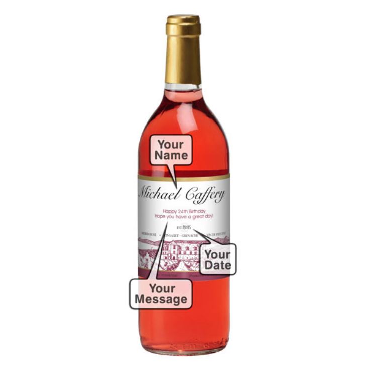 Personalised Rose Wine & Glasses Set product image