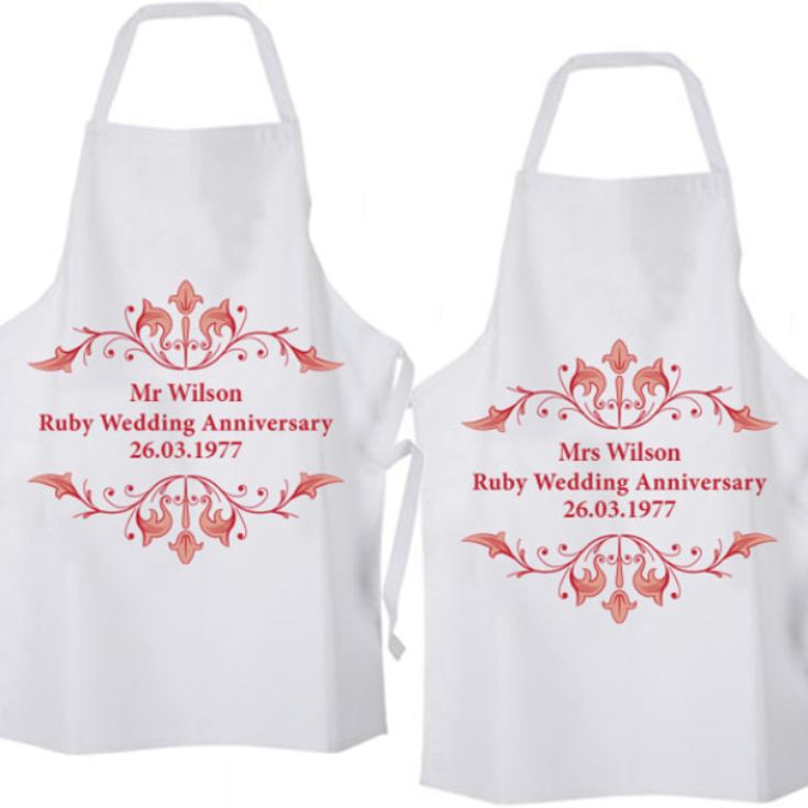 Personalised Ruby Anniversary Aprons product image