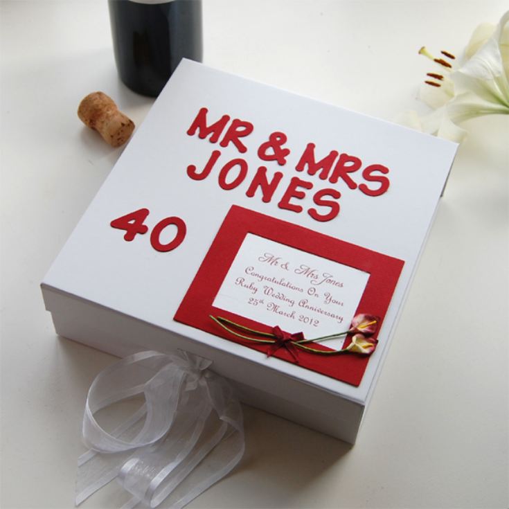 Personalised Ruby Anniversary Keepsake Box product image