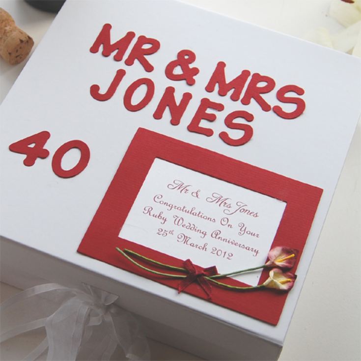 Personalised Ruby Anniversary Keepsake Box product image