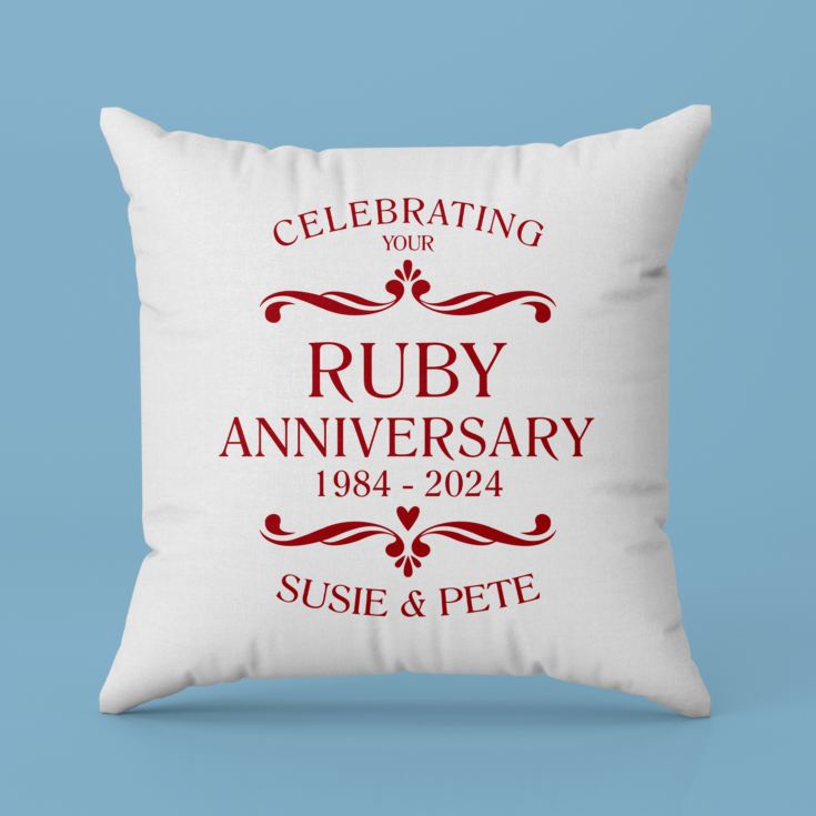 Personalised Ruby Anniversary Classic Cushion product image