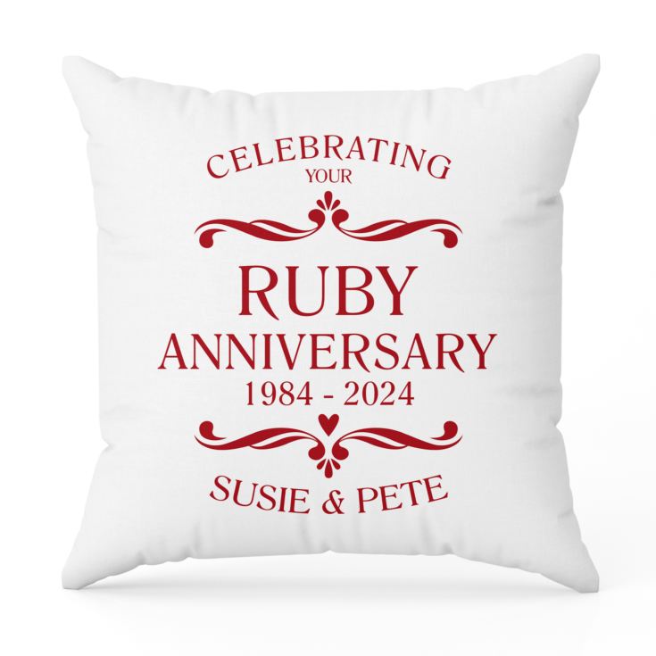Personalised Ruby Anniversary Classic Cushion product image