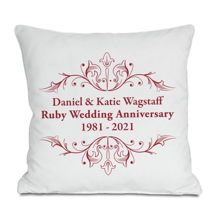 Personalised Ruby  Anniversary  Cushion The Gift  Experience