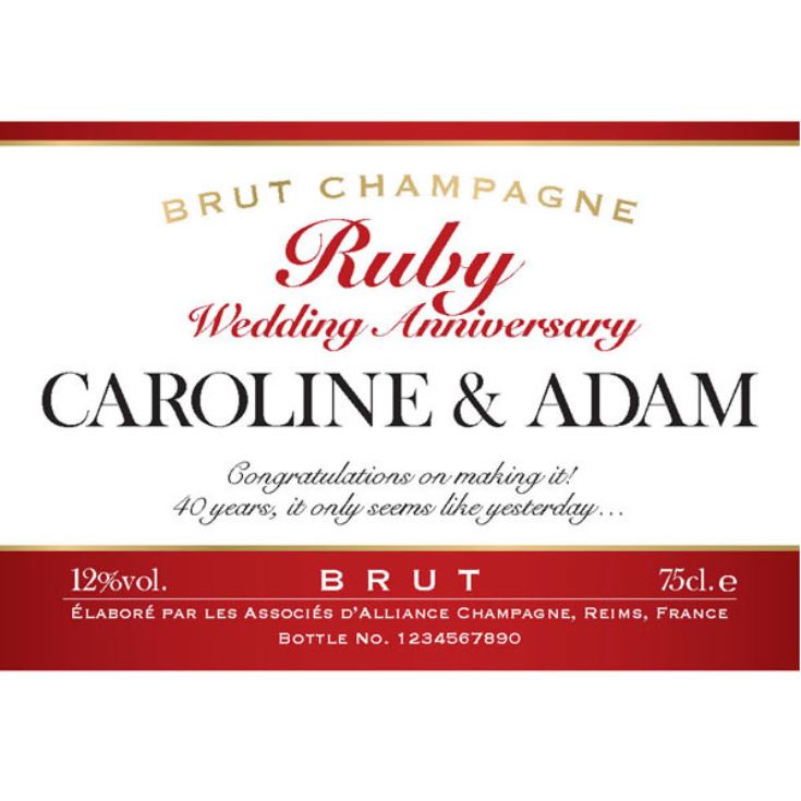 Personalised Ruby Anniversary Champagne product image