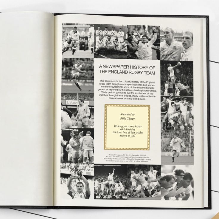 Personalised 100 Year English Rugby History Book product image