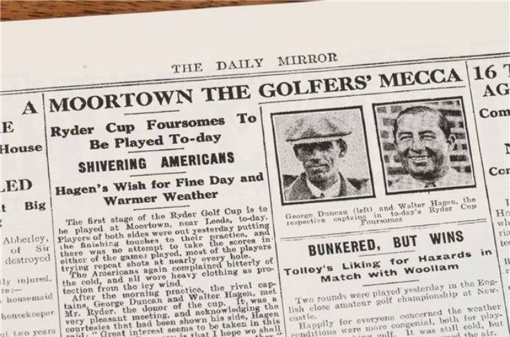 Ryder Cup Golf Newspaper Book - Leatherette Cover product image