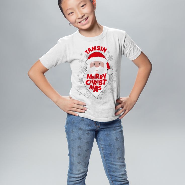 Personalised Children's Merry Christmas Santa T-Shirt product image