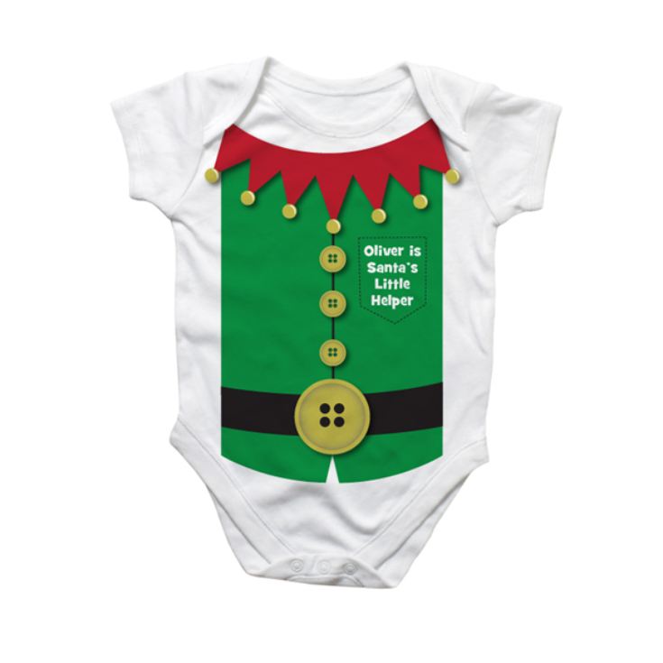 Personalised Santas Little Helper Baby Grow product image