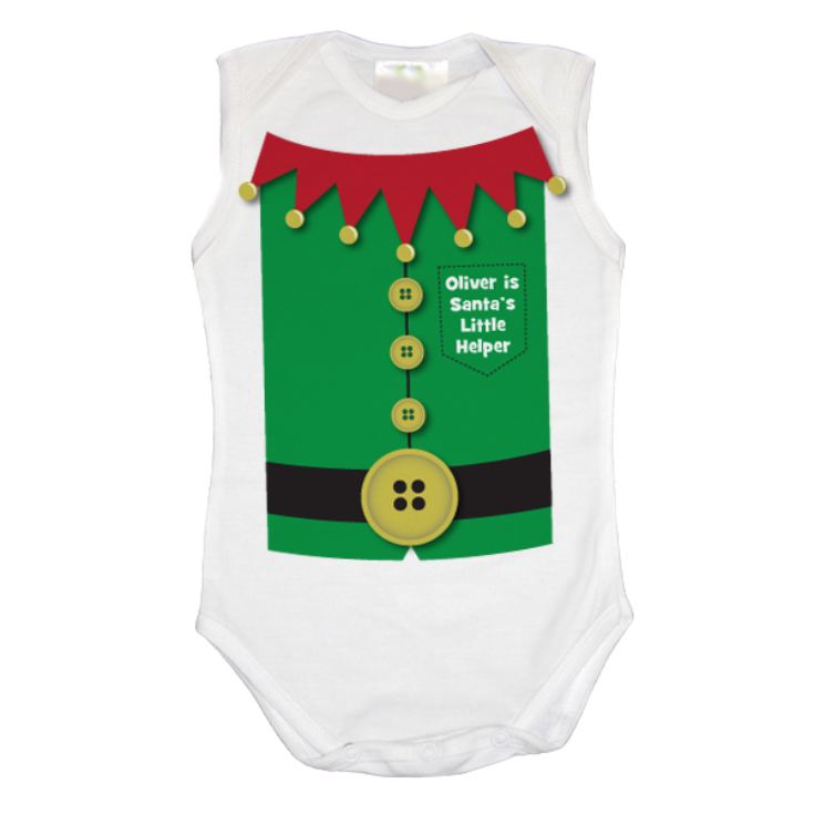 Personalised Santas Little Helper Baby Grow product image