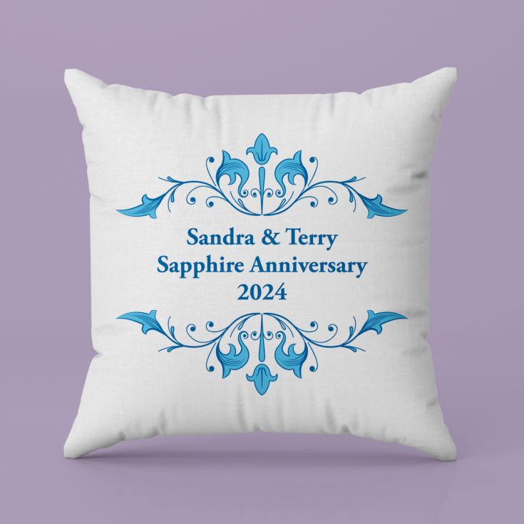 Personalised Sapphire Anniversary Cushion product image
