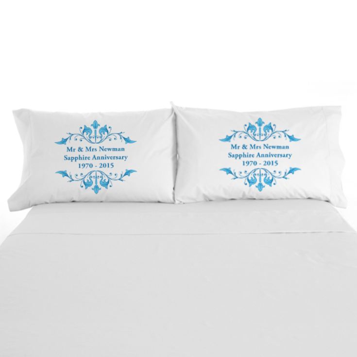 Personalised Sapphire Anniversary Pillowcases The Gift Experience