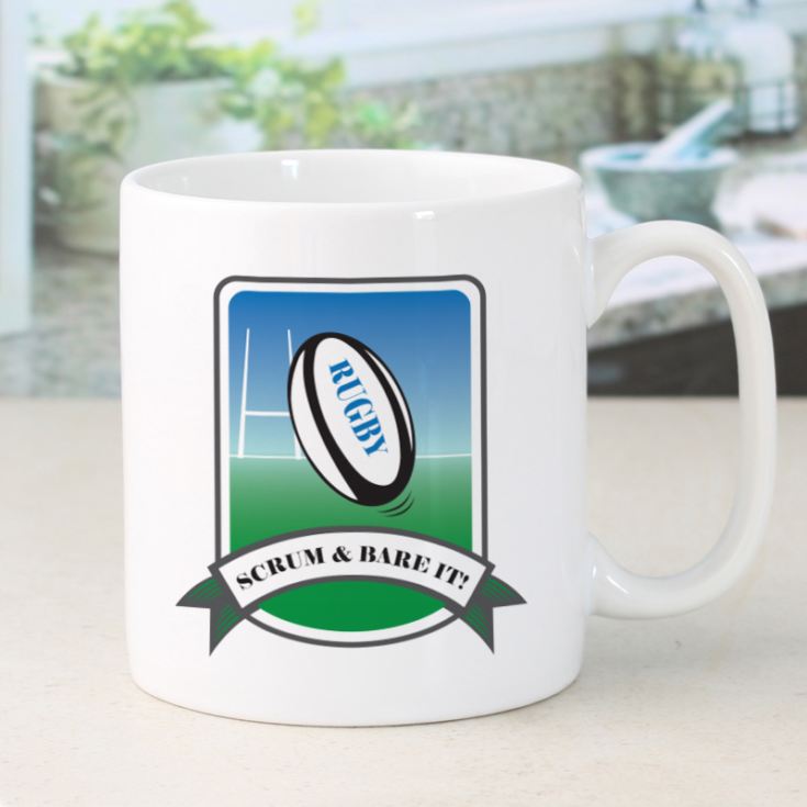 Personalised Scrum And Bare It Rugby Mug product image