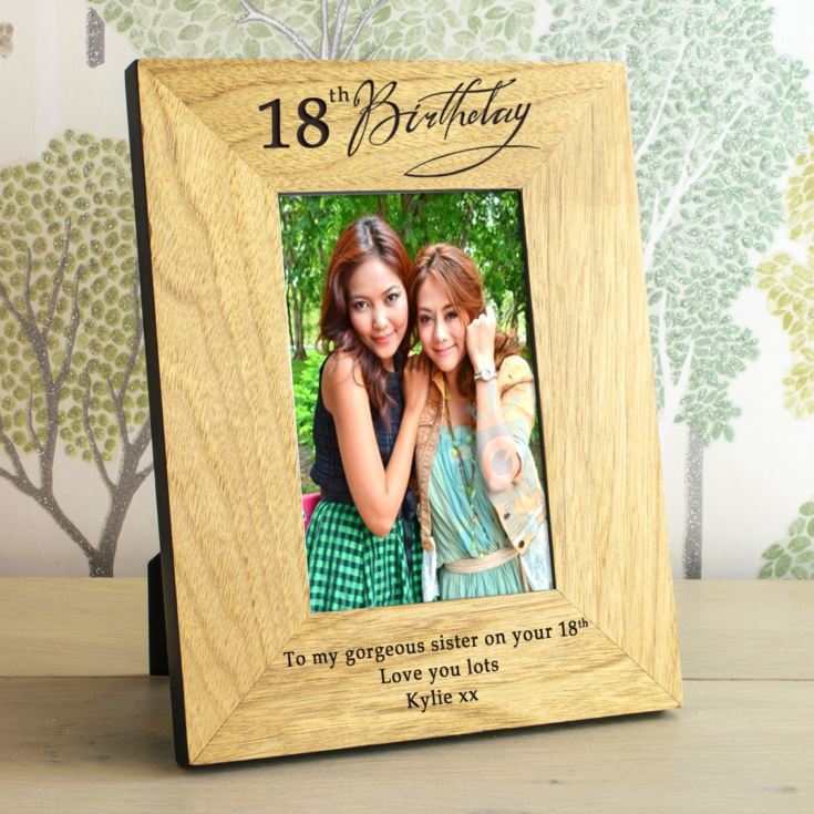 18th Birthday Wooden Personalised Photo Frame product image