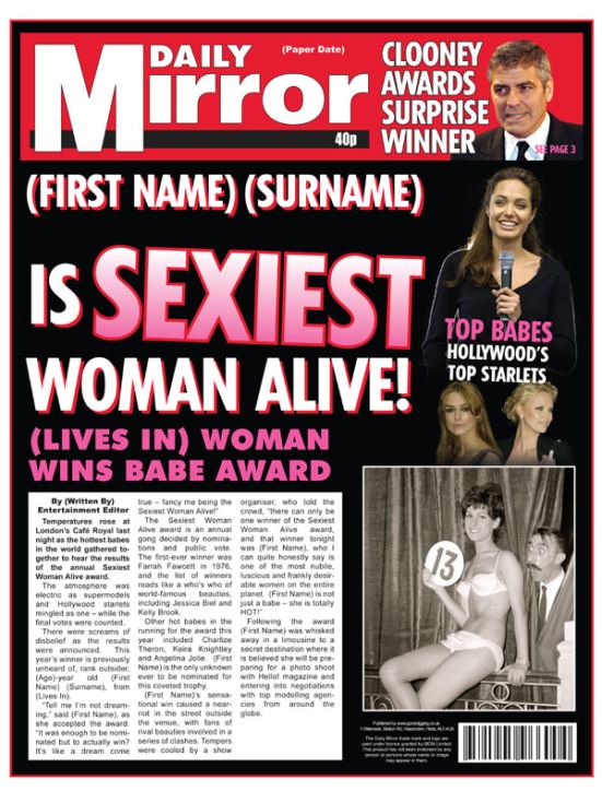 Themed Female Spoof Newspapers product image