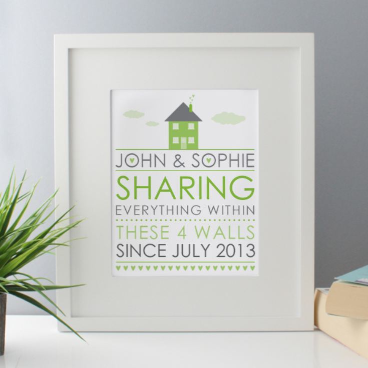 Sharing Everything Within These 4 Walls Since  - Personalised Framed Print product image