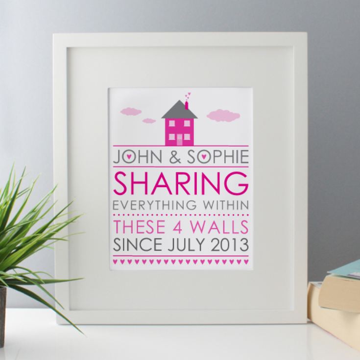 Sharing Everything Within These 4 Walls Since  - Personalised Framed Print product image