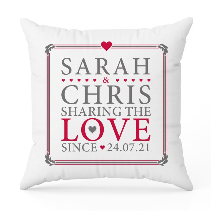 Personalised Sharing The Love Since Cushion product image