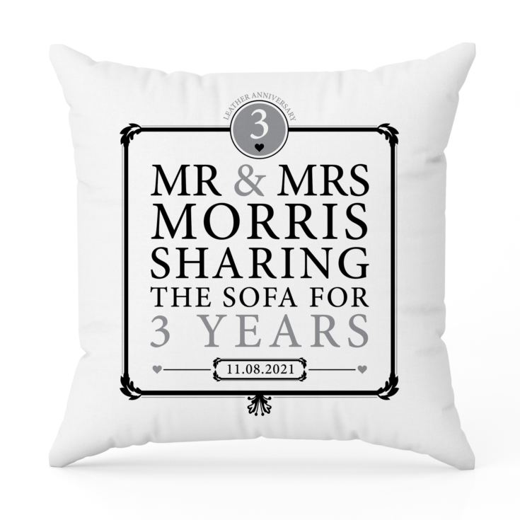 Personalised 3rd Anniversary Sharing The Sofa Cushion product image