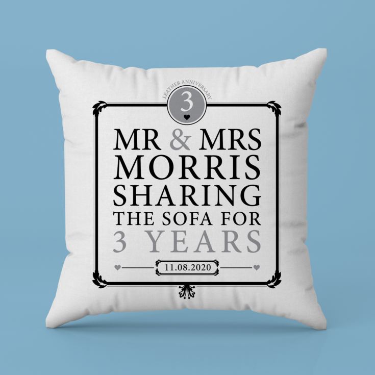 Personalised 3rd Anniversary Sharing The Sofa Cushion product image