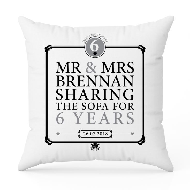 Personalised 6th Anniversary Sharing The Sofa Cushion product image