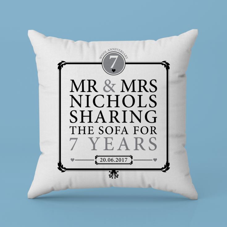 Personalised 7th Anniversary Sharing The Sofa Cushion product image