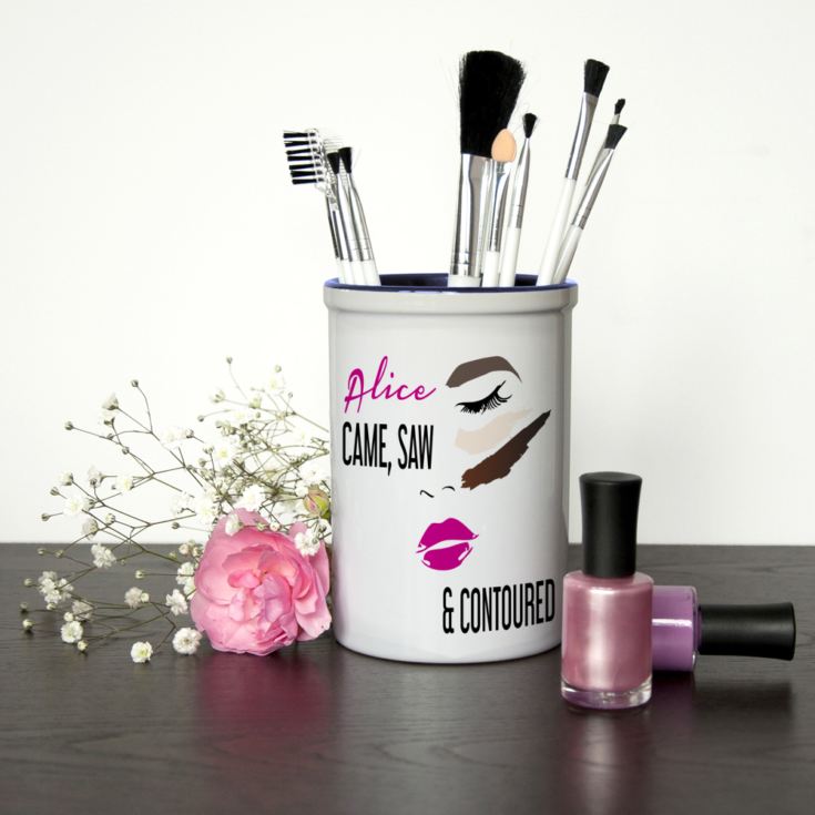 She Came She Saw She Contoured Personalised Make Up Brush Holder product image