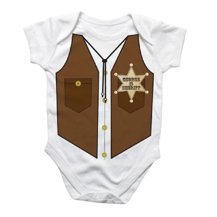 Personalised Sheriff Baby Grow product image