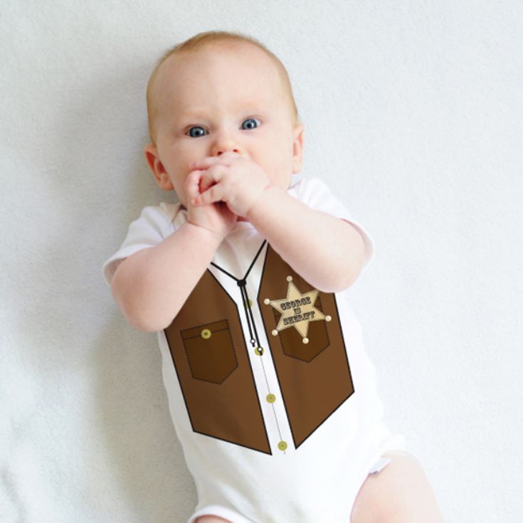 Personalised Sheriff Baby Grow product image