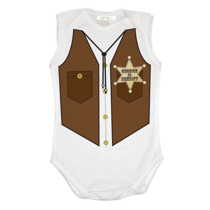 Personalised Sheriff Baby Grow product image