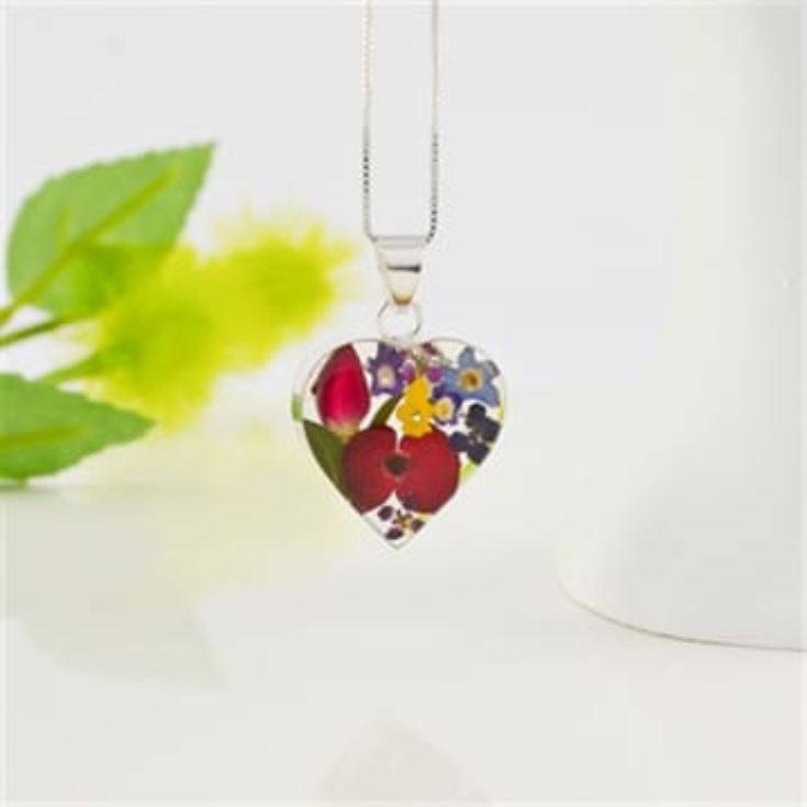 Mixed Flower Heart Pendant product image