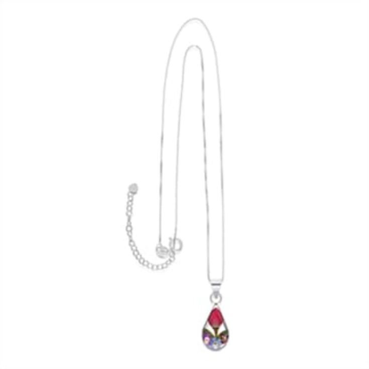 Real Flower Teardrop Pendant Necklace product image