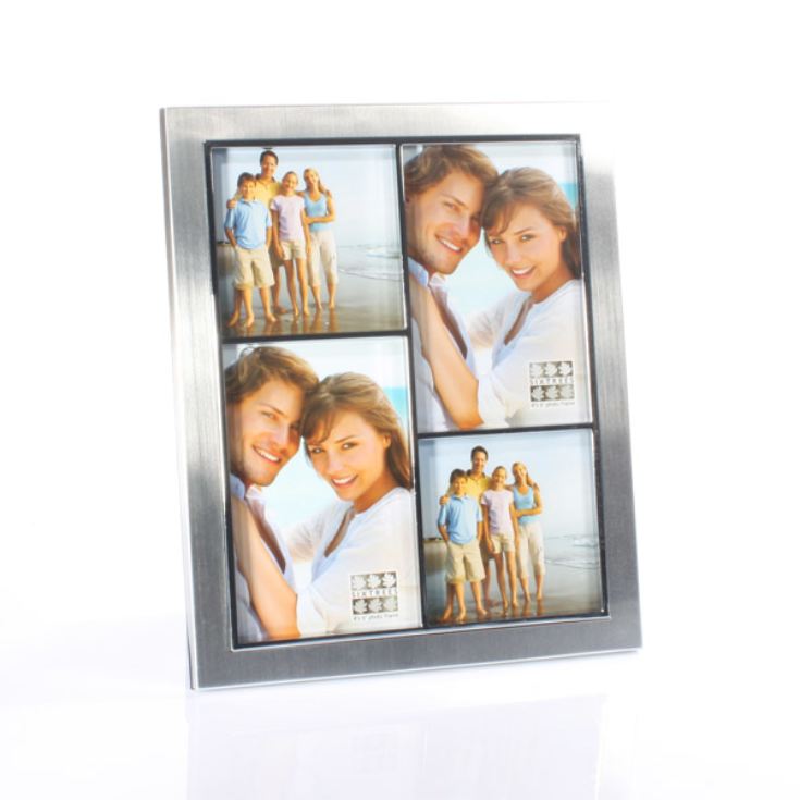 Engraved Silver and Chrome Collage Photo Frame The Gift Experience