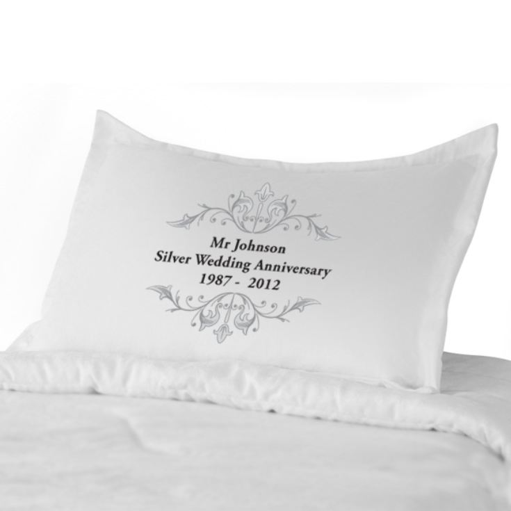 Personalised Silver Anniversary Pillowcases product image