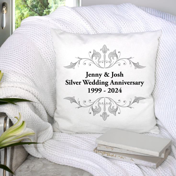 Personalised Silver Anniversary Cushion product image