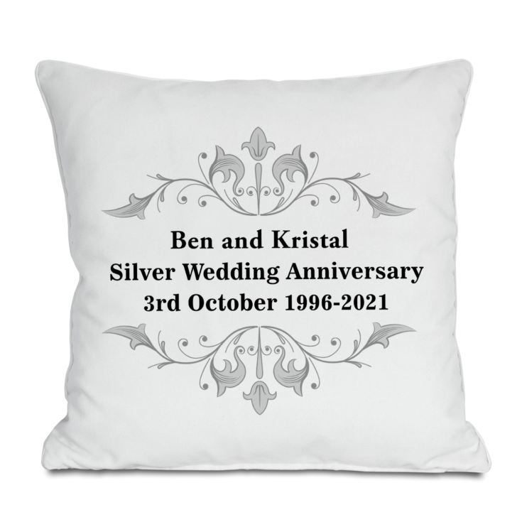 Personalised Silver Anniversary Cushion product image