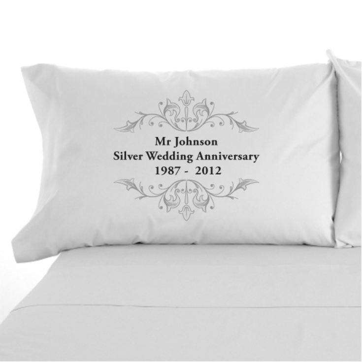 Personalised Silver Anniversary Pillowcases The Gift Experience