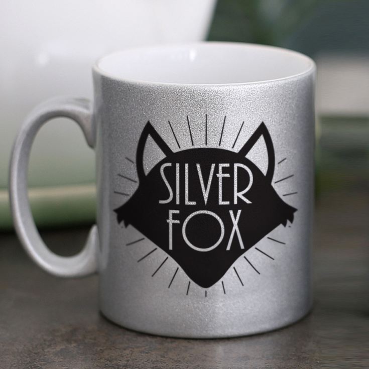 Personalised Silver Fox Sparkly Mug product image