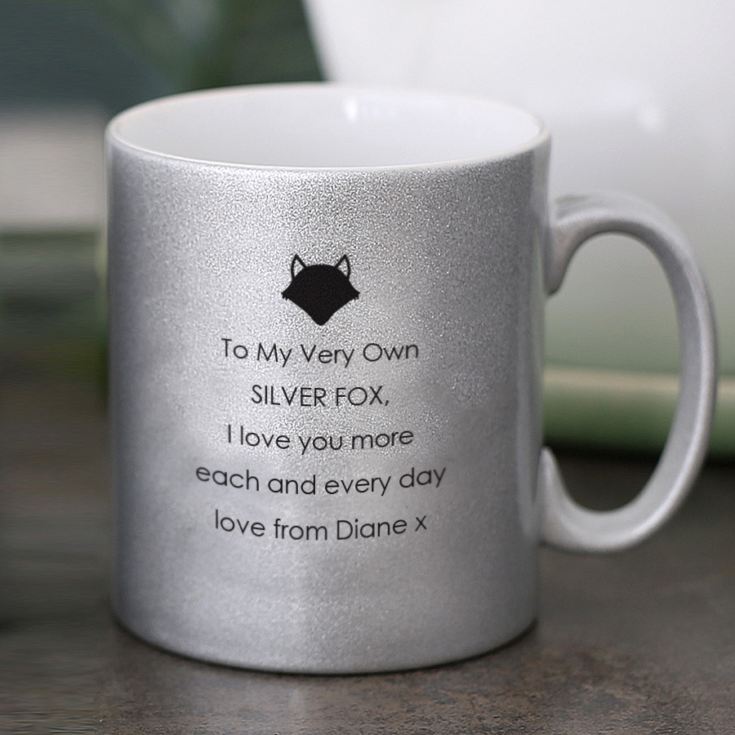 Personalised Silver Fox Sparkly Mug product image