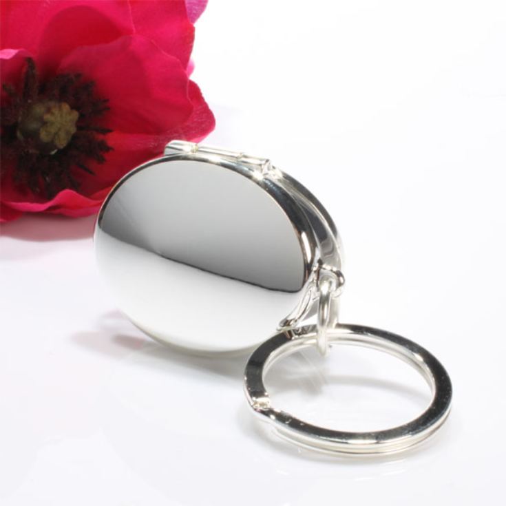 Silver Oval Photo Locket Keyring The Gift Experience