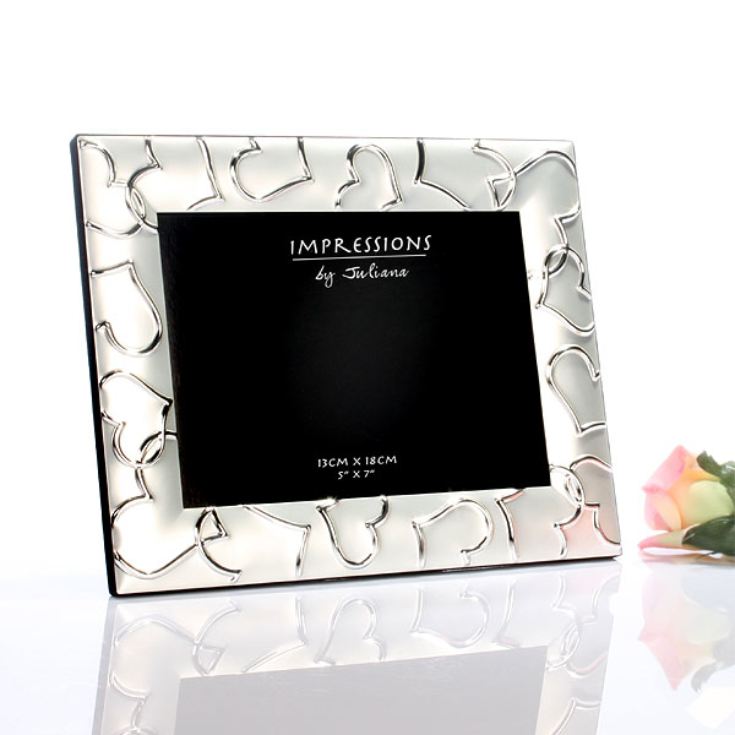 Silver Plated Photo Frame With Hearts Design The Gift Experience