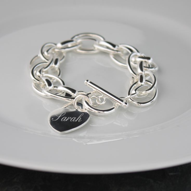 Engraved Silver Plated Bracelet with Personalised Gift Box product image