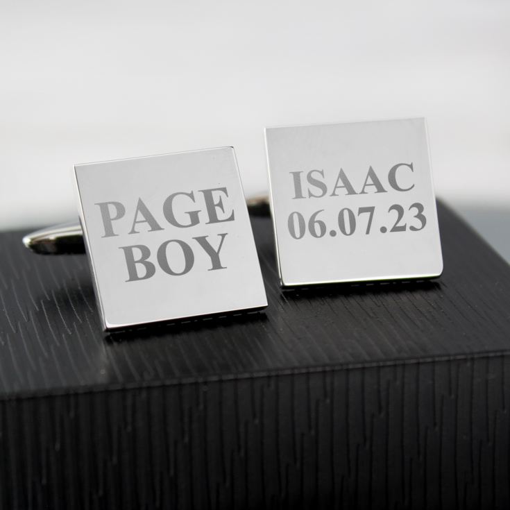 Personalised Silver Plated Page Boy Cufflinks product image